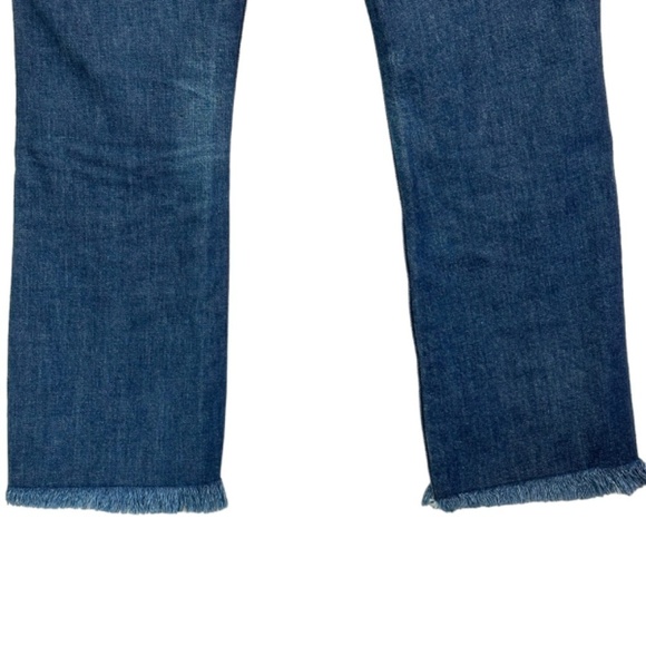 EVERLANE Straight Leg Jeans High Rise Raw Hem Medium Wash Size 30 College School - Picture 6 of 12